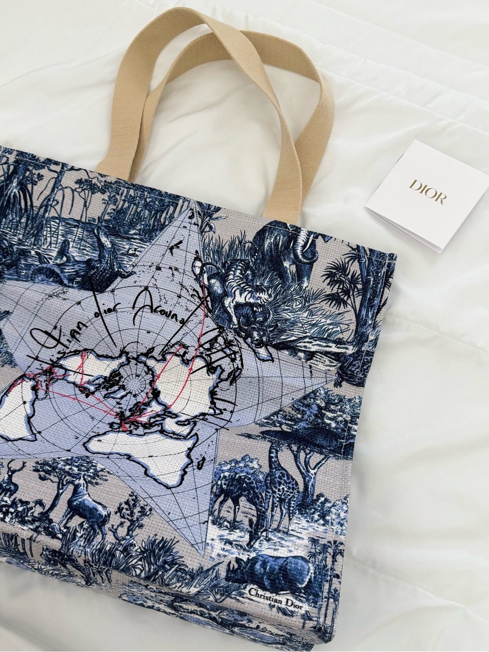 NEW Dior Beauty Exclusive Tote “Around the World Motif”
